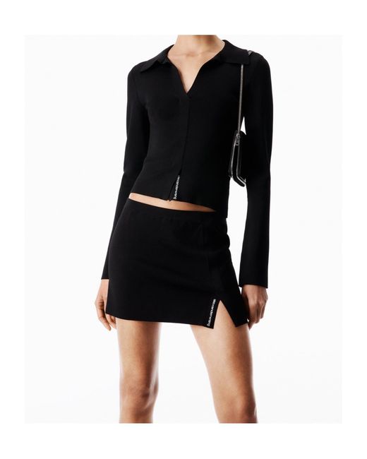 Alexander Wang Black Knit Logo Mini Skirt