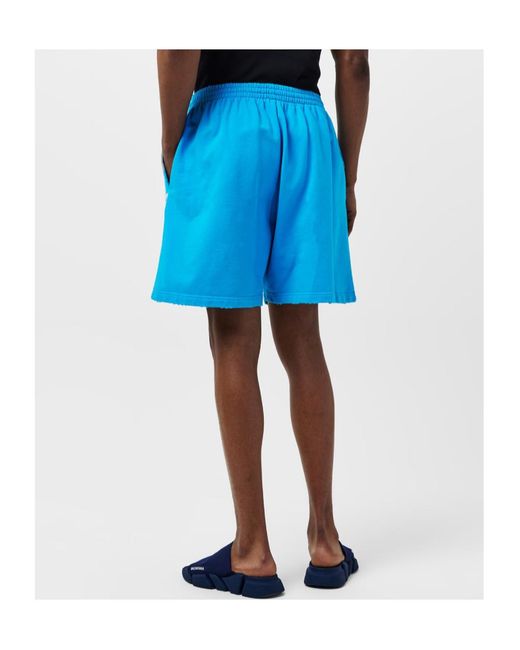Balenciaga Blue Political Campaign Logo Shorts for men