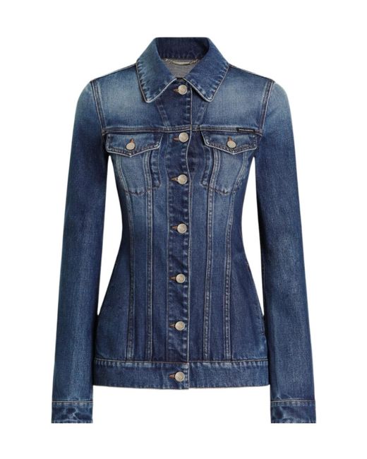 Dolce & Gabbana Blue Fitted Waist Denim Jacket