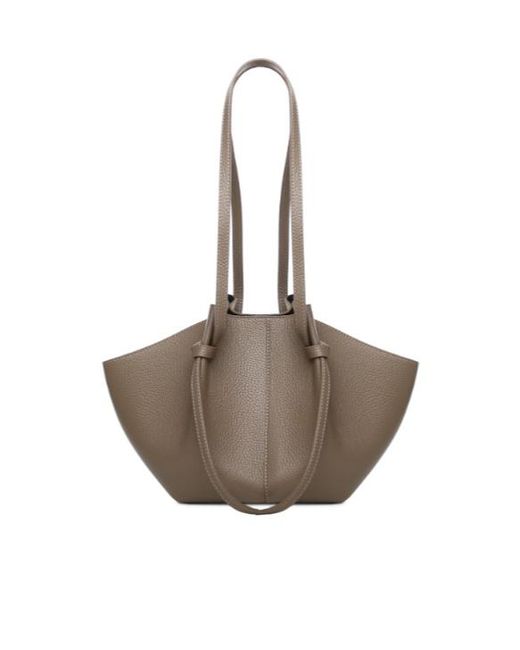 Yuzefi Brown Mochi Logo Printed Tote Bag