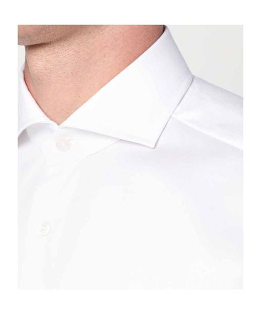 Xacus White Tailored Twill Shirt for men