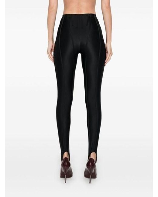 Mugler Black Panelled Corseted Leggings