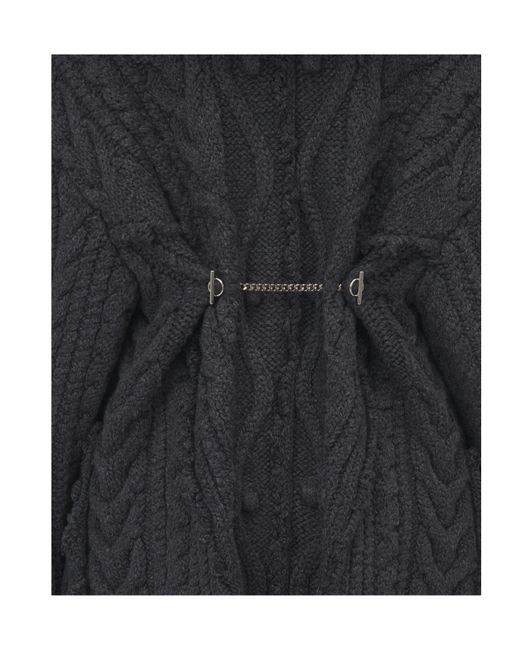 McQueen Black Twisted Knitted Cardigan
