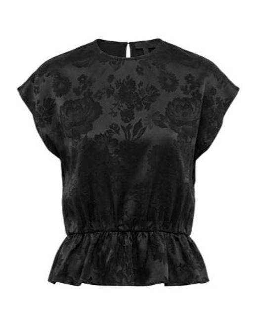 MM6 by Maison Margiela Black Multicolored Short-Sleeved Top