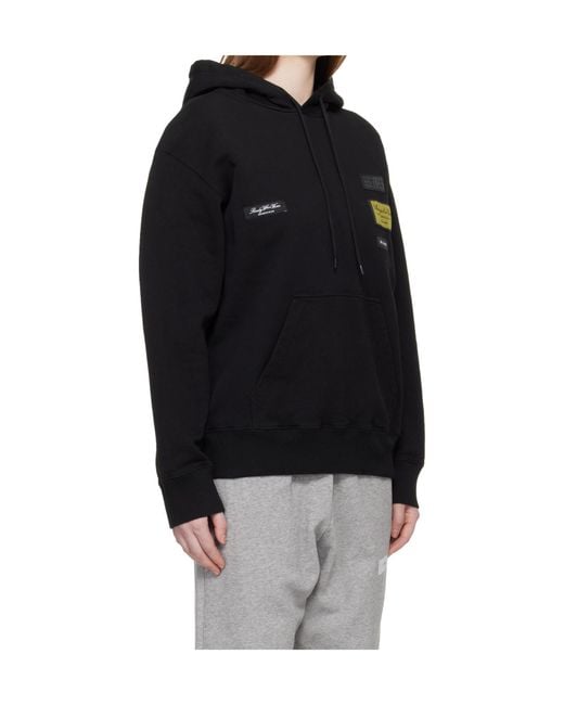 MM6 by Maison Margiela Black Drawstring Patch Hoodie