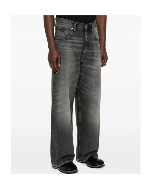 sunflower Gray Topstitching Wide-Leg Jeans for men