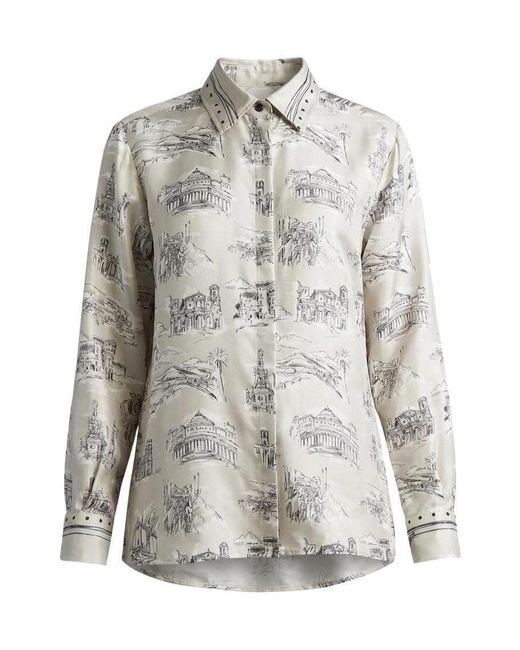Max Mara Gray Mxmfado Pattern-Printed Shirt
