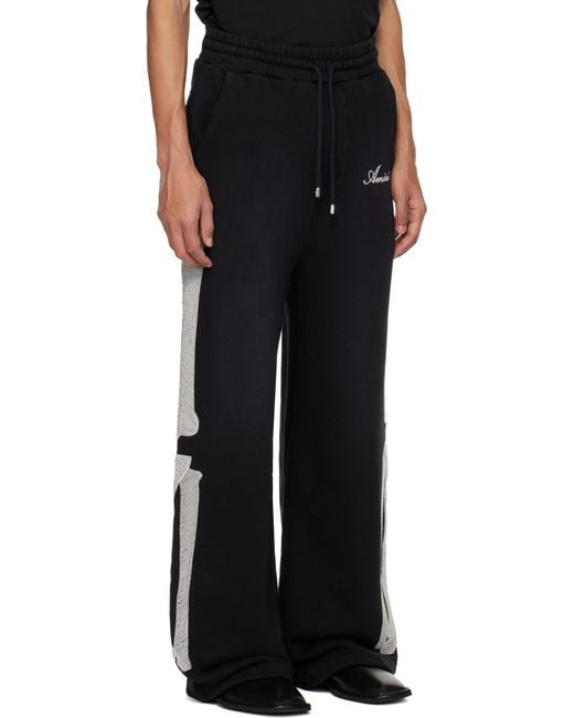 Amiri Black Bones Printed Oversized Sweatpants for men