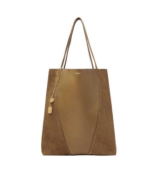 Chloé Natural Chloé Large Spin Tote Bag