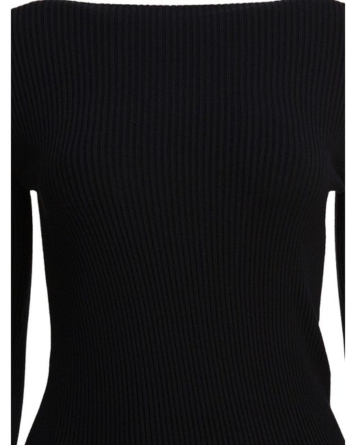 Rick Owens Black Sheath Dress With Long Sleeves