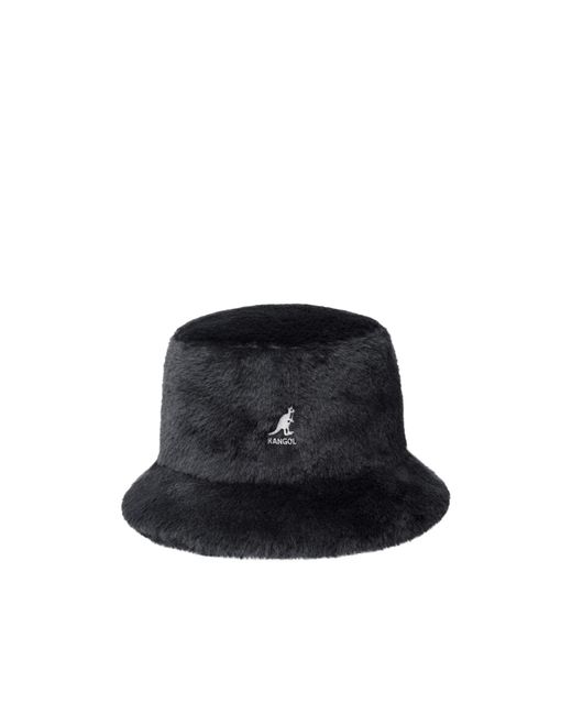 Kangol Black Faux Fur Fisherman Hat for men