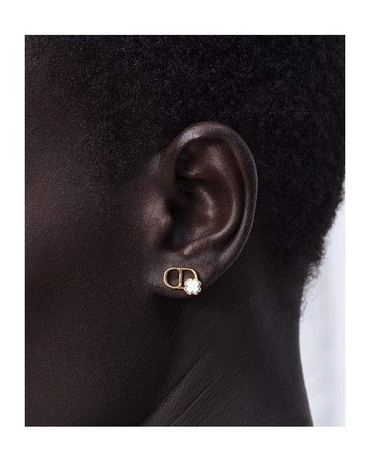 Dior Metallic Cd Garden Stud Earrings