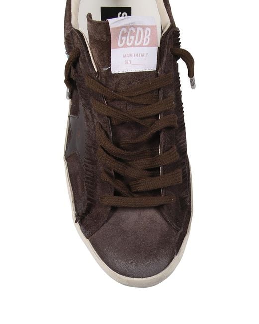Golden Goose Deluxe Brand Brown Super Star Studded Sneakers for men