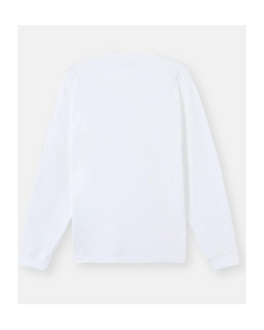Stone Island White Slim-Fit Long-Sleeve T-Shirt With Compass Patch for men