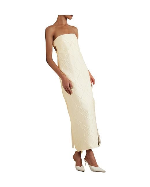 Emilia Wickstead White Hattie Strapless Jacquard Gown