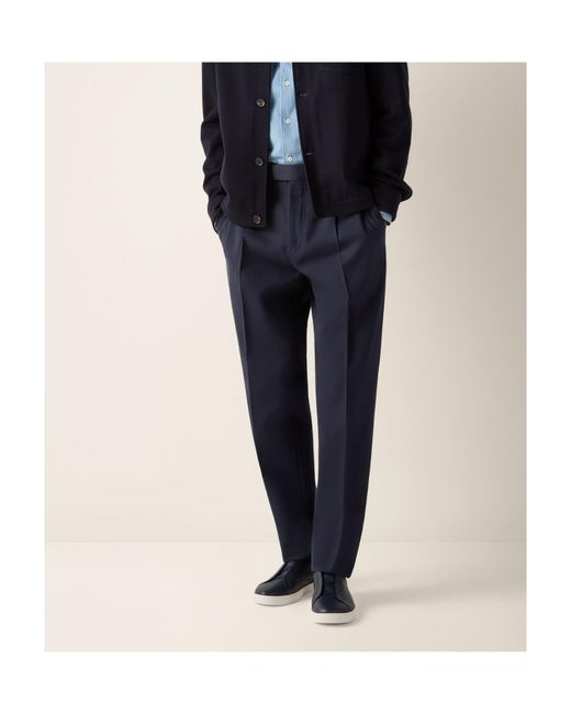 Zegna Blue Pleated Trousers for men