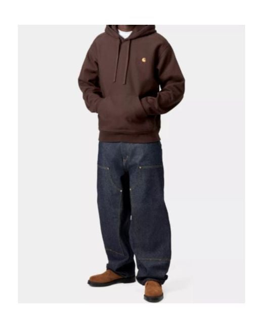 Carhartt Brown Hooded American Script Sweatshirt for men