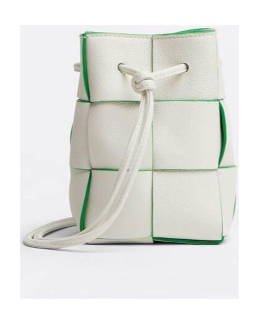 Bottega Veneta White Logo Bucket Shoulder Bag