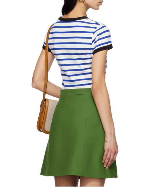 Valentino Blue Striped Crewneck T-Shirt