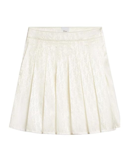 Dior White Pleated Miniskirt