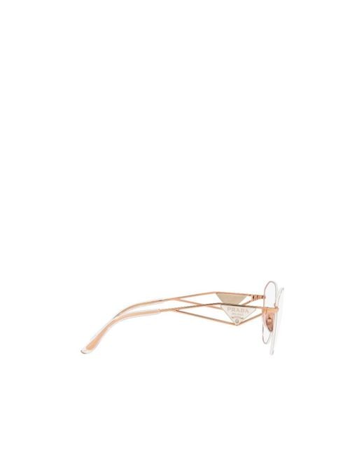 Prada White Eyewear Cat-Eye Glasses