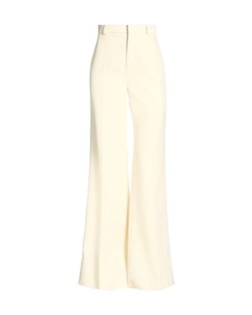 Chloé White Wool Wide-Leg Pants