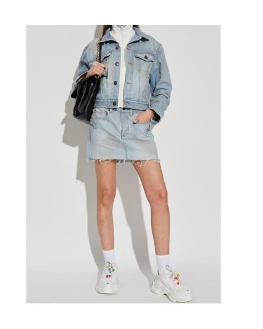 Balenciaga Blue Layered Denim Jacket
