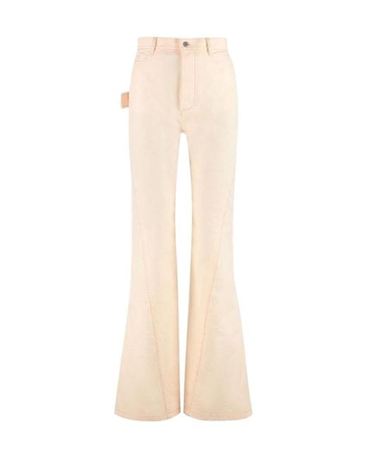 Bottega Veneta White High-Waist Panelled Jeans