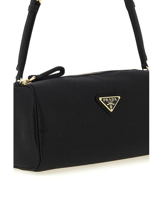 Prada Black Triangle Logo Shoulder Bag