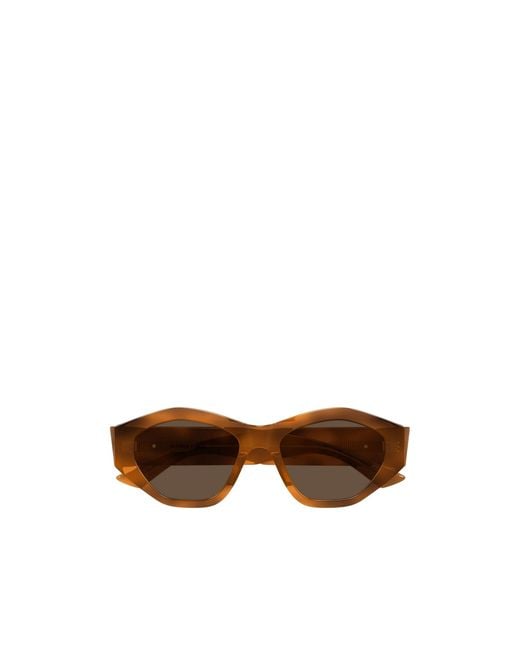 Bottega Veneta Brown Eyewear Geometric Frame Sunglasses