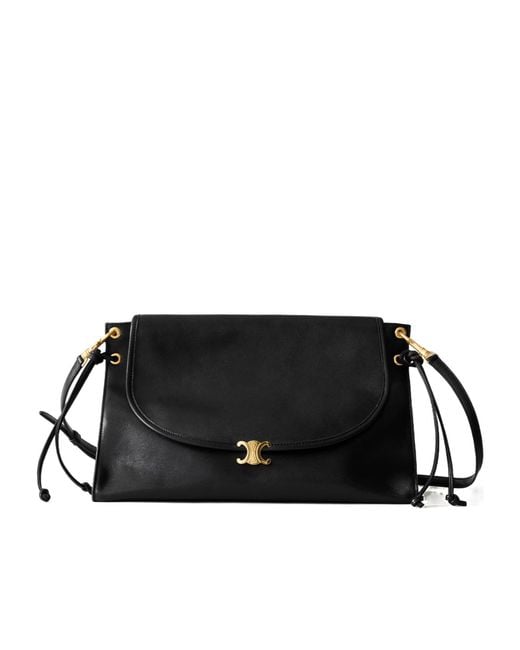 Céline Black Soft Triomphe Wedge