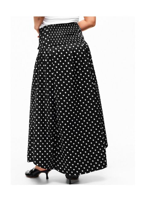 Ganni Black Polka Dot Midi Skirt