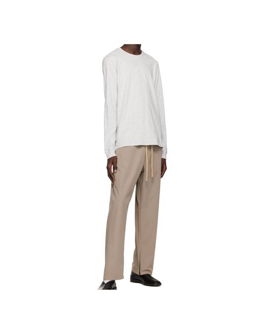 Skims White Crew Neck Long Sleeve T-Shirt for men