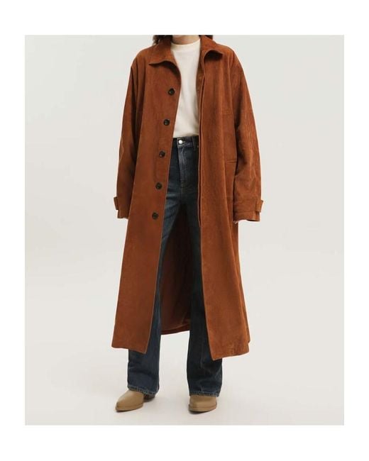 1989 STUDIO Brown Textured Longline Coat