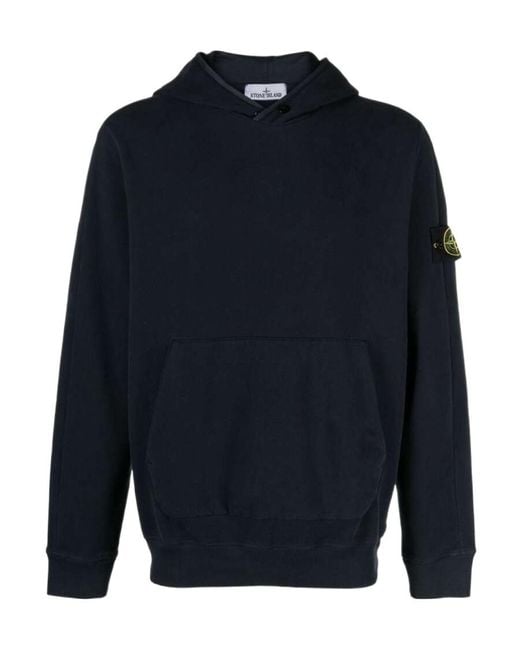 Stone Island Blue Compass Badge Hoodie for men