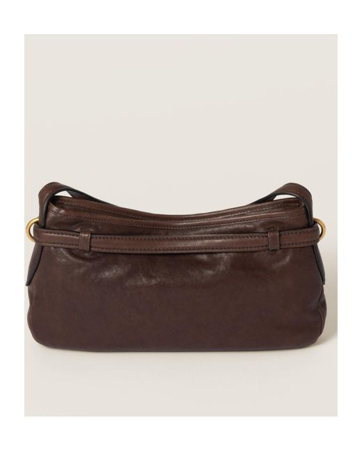 Miu Miu Brown Aventure Zipped Shoulder Bag