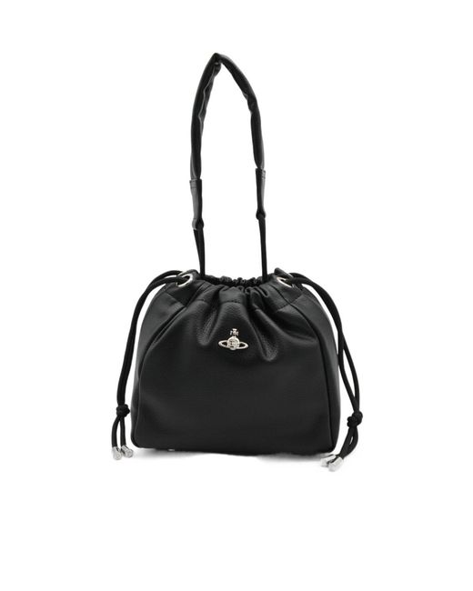 Vivienne Westwood Black Logo Plaque Tote Bag