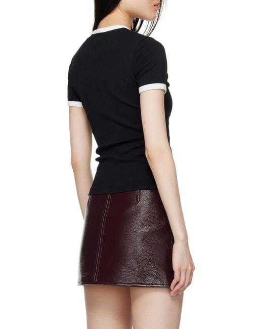 Courreges Black Courrèges Signature Contrast T-Shirt