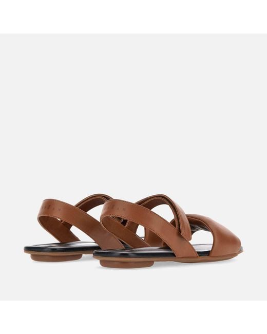 Hogan Brown Leather Flats