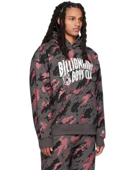 BBCICECREAM Gray Camouflage-Printed Long-Sleeved Hoodie for men