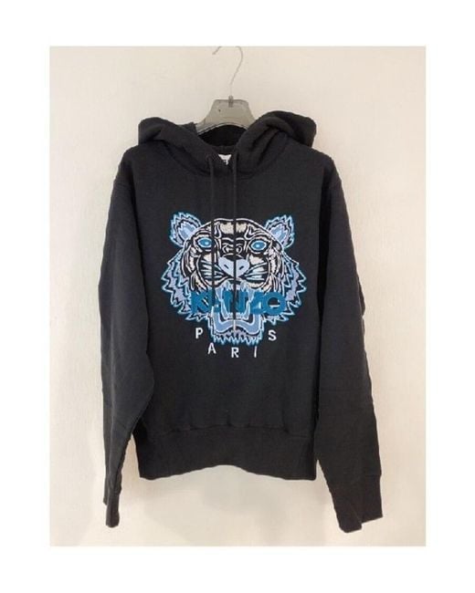 KENZO Blue Tiger Logo Hoodie