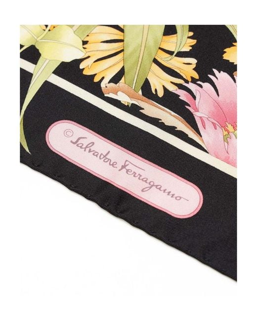Ferragamo Metallic Printed Silk Scarf