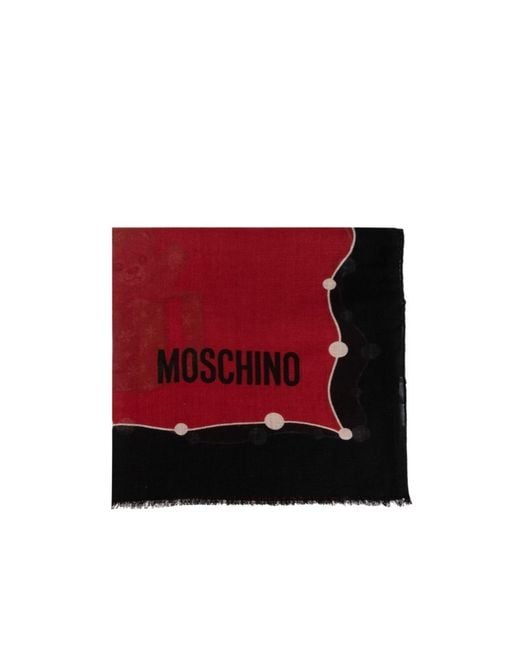 Moschino Red Patterned Scarf for men