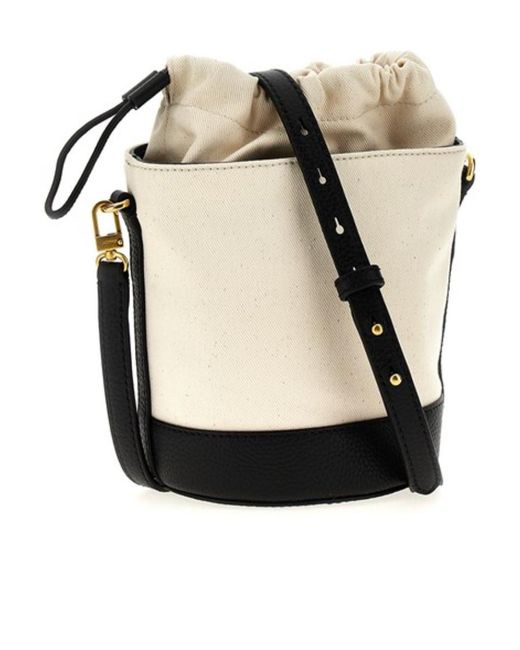 Bally White Bar Mini 8 Hours Logo Printed Bucket Bag