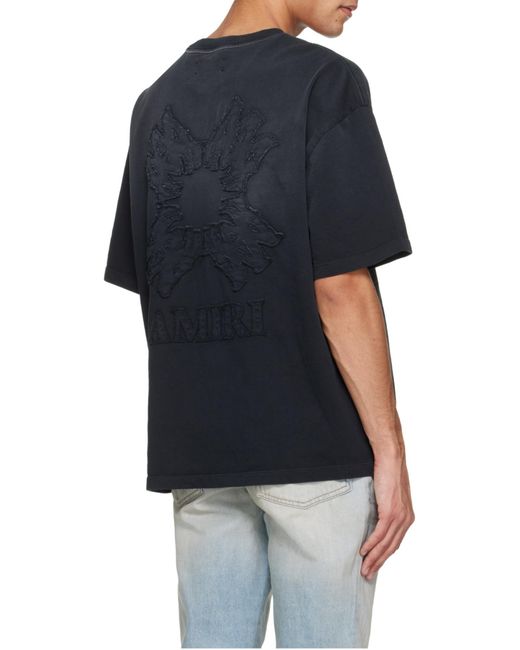 Amiri Black Ma Quad Short Sleeved Crewneck T-Shirt for men