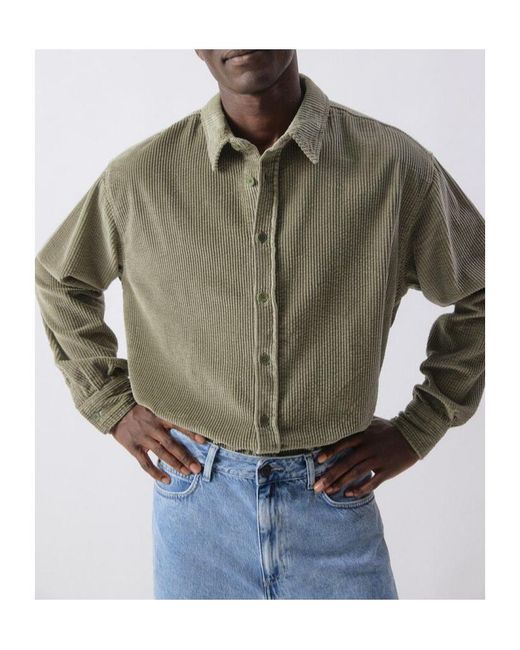 American Vintage Green Corduroy Overshirt for men