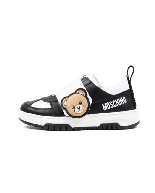 Moschino Black Teddy Bear-Patterned Sneakers