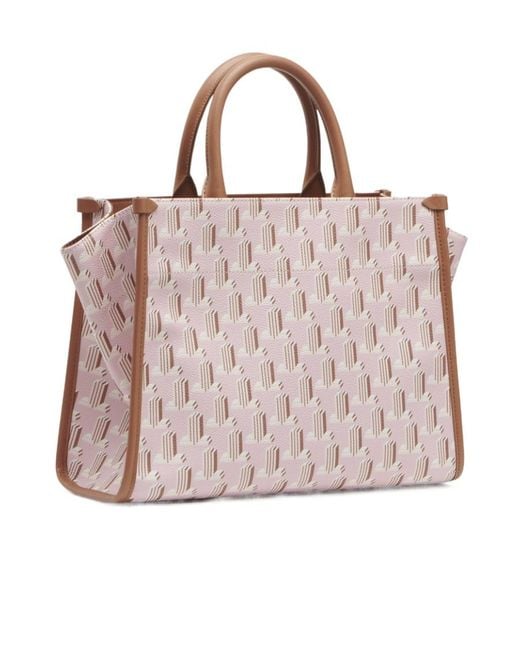 Lanvin Pink Logo-Print Tote Bag