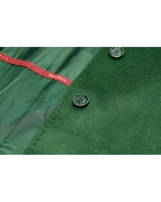 Max Mara Green Lapel Long-Sleeved Coat