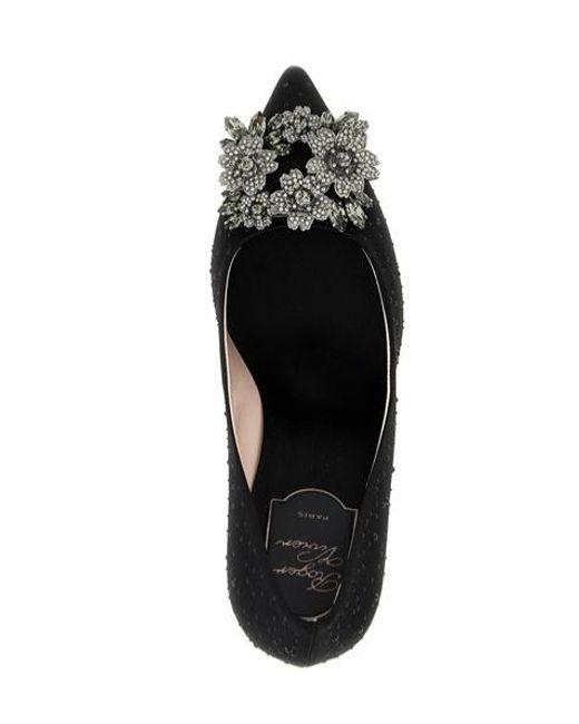 Roger Vivier Black Efflorescence Embellished Pumps